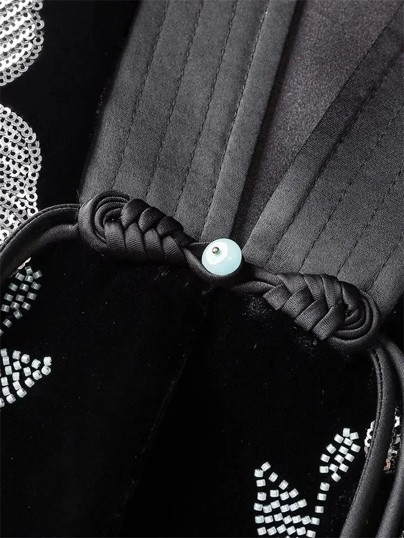 Colete de veludo de seda chinês feminino, bordado frisado, estilo nacional, casaco de fivela, coletes de veludo feminino, coletes high-end, novo